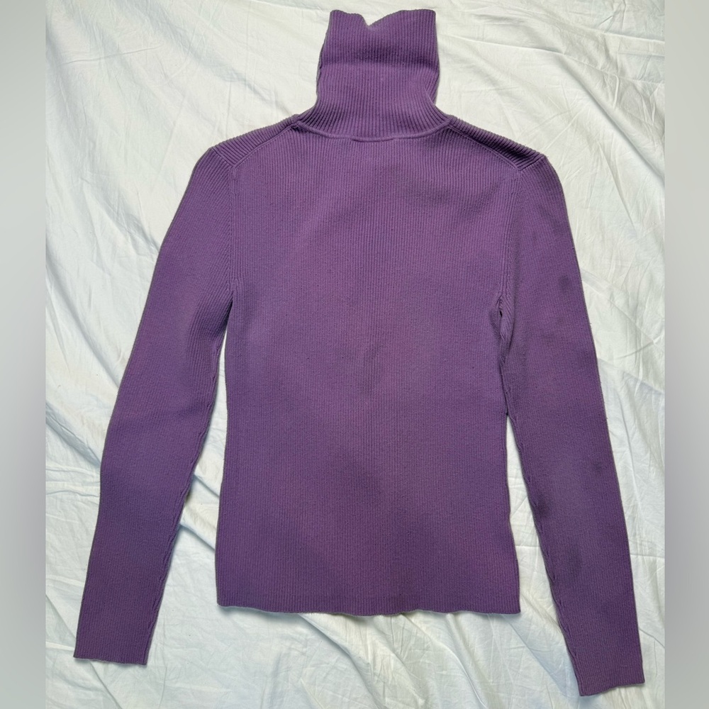 Small LOFT Purple Cowl Neck Sweater used condition - Picture 3 of 3